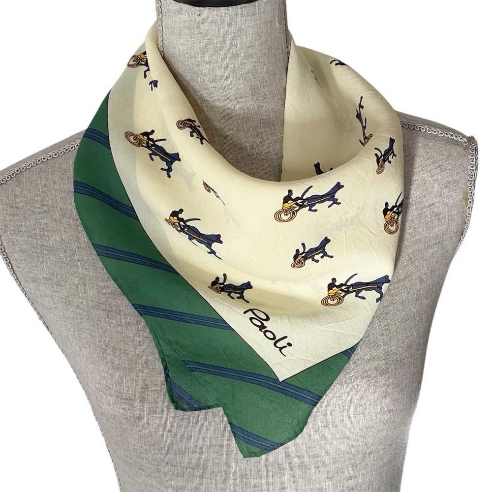 Vintage Mila Paoli Equestrian Scarf